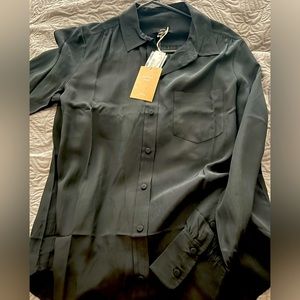 New With Tags, Banana Republic Black Silk blouse, size 8